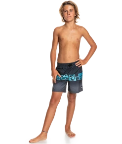 Bon marché ⌛ Quiksilver Wordblock 14" Shorts Youth, gris 😉 -Maillots de bain Soldes quiksilver wordblock 14 shorts youth black 6 1