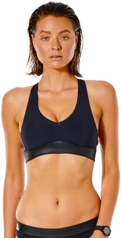 Grosses soldes ✨ Rip Curl Mirage Ultimate Crop Top 😀 Women, noir ❤️