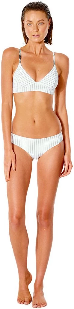 Meilleure vente 🌟 Rip Curl On The Coast Tri Bikini Top Women, blanc/Multicolore 🤩 -Maillots de bain Soldes rip curl on the coast tri bikini top women bone 4