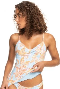 Bon marché 🔥 Roxy Island In The Sun Tankini Top Women, bleu/orange 😍