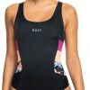 Meilleure vente ⭐ Roxy Roxy Active Technical Colorblocking ⭐ Swimsuit Women, noir/Multicolore 🛒 -Maillots de bain Soldes roxy roxy active technical colorblocking swimsuit women anthracite floral flow 1