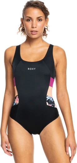 Meilleure vente ⭐ Roxy Roxy Active Technical Colorblocking ⭐ Swimsuit Women, noir/Multicolore 🛒
