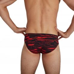 Meilleure affaire ❤️ Speedo Allover 7cm Briefs Men, Multicolore/noir ✨ -Maillots de bain Soldes speedo allover 7cm briefs men noise inversion black dragonfire orange 2