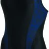 Le moins cher 👏 Speedo Allover Panel Laneback Swimsuit ✨ Women, noir/blanc ⌛