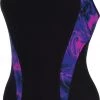 Le moins cher ⭐ Speedo Allover Panel Laneback Swimsuit Women, bleu 🔔 -Maillots de bain Soldes speedo allover panel laneback swimsuit women black royal purple diva 1
