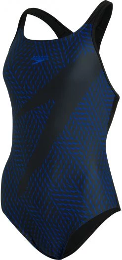 Le moins cher 😀 Speedo Boom Logo Placement Racerback Swimsuit Women, noir/bleu 🛒