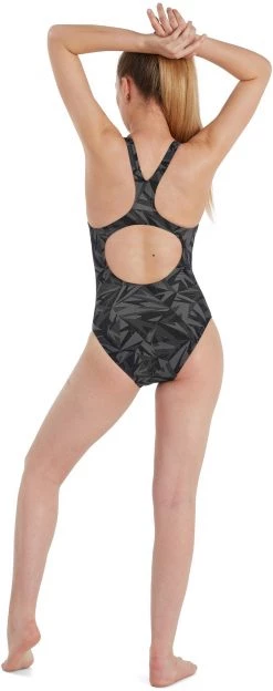 Sortie 😀 Speedo Digital Placement Medalist Swimsuit Women, gris 🔔 -Maillots de bain Soldes speedo digital placement medalist swimsuit women hyper black oxid usa charcoal 3