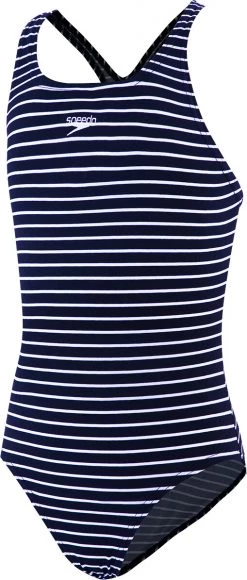 Vente flash 👏 Speedo Endurance+ Printed Medalist Maillot de bain Fille, bleu/blanc 🔔