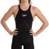 Coupon 🤩 Speedo Fastskin LZR Pure Valor Combinaison courte à dos nu Fille, noir ⭐ -Maillots de bain Soldes speedo fastskin lzr pure valor openback kneeskin girls black 1