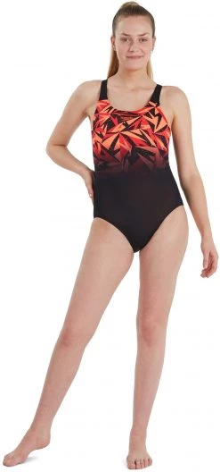 Tout neuf 😍 Speedo Hyperboom Placement Muscleback Swimsuit 🛒 Women, noir/gris ❤️ -Maillots de bain Soldes speedo hyperboom placement muscleback swimsuit women hyper black lava red siren 2