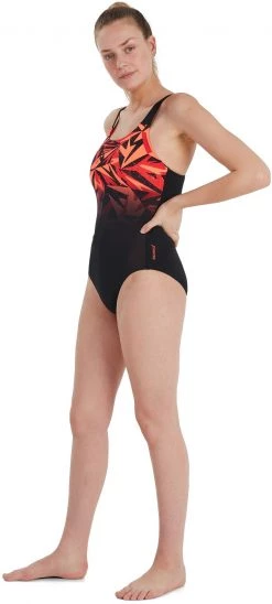 Tout neuf 😍 Speedo Hyperboom Placement Muscleback Swimsuit 🛒 Women, noir/gris ❤️ -Maillots de bain Soldes speedo hyperboom placement muscleback swimsuit women hyper black lava red siren 4