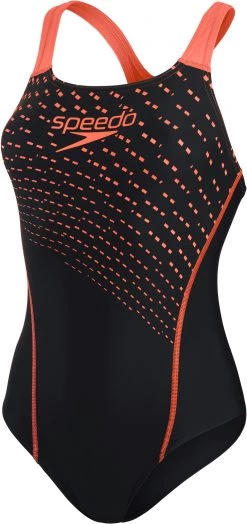 Coupon 🎁 Speedo Medley Logo Medalist Swimsuit Women, noir/rose 🌟
