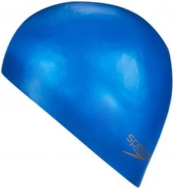 Nouveau ✨ Speedo Plain Moulded Bonnet de bain en silicone, bleu ⌛