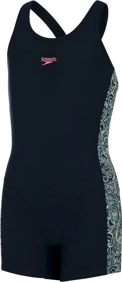 Budget 👍 Speedo Printed Leaderback Legsuit Girls, bleu/violet ❤️