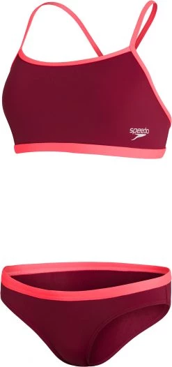 Bon marché ⌛ Speedo Tie-Back Bikini Women, rouge 😍