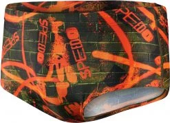 Bon marché ⭐ Speedo Wallspray Club Training Allover 17cm Briefs Men, orange/vert ⌛