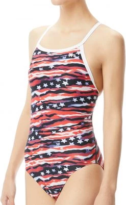 Grosses soldes 🌟 TYR All American Maillot de bain 1 pièce Femme, Multicolore 🔥