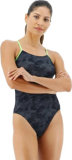 Le moins cher 🔥 TYR Blackout Camo Swimsuit Women, gris 😉