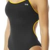 Remise 🤩 TYR Hexa Trinityfit Swimsuit Women, noir 🔥 -Maillots de bain Soldes tyr hexa trinityfit swimsuit women black gold 1