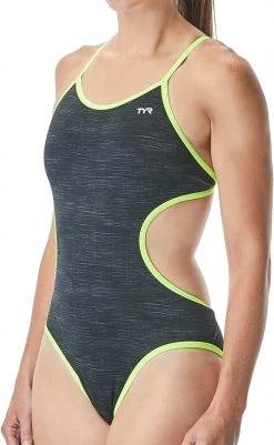 Nouveau ✨ TYR Sandblasted Maillot de bain Monofit Femme, gris 🎁