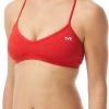 Vente flash 🧨 TYR Solid Haut de bikini Trinity Femme, rouge 🛒