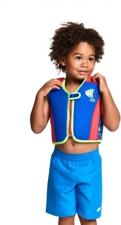 Meilleure affaire 🎉 Zoggs Sea Saw Gilet de natation Garçon, bleu/rouge 👏 -Maillots de bain Soldes zoggs sea saw swim jacket babies blue 3