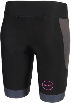 Offres 👍 Zone3 Aquaflo Plus Short Femme, noir/gris 👏 -Maillots de bain Soldes zone3 aquaflo plus shorts women black grey neon pink 2