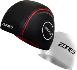 Remise ❤️ Zone3 Neoprene Strapless Bonnet de natation, noir/rouge 👍